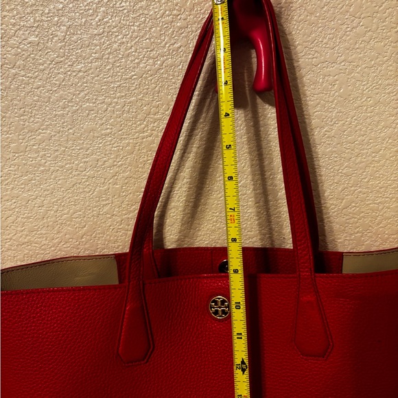 Tory Burch Red Leather Tote Bag - Picture 3 of 10
